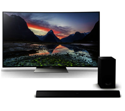 65 Sony KD65SD8505BU 4K Ultra HD HDR  Curved LED TV & Wireless Sound Bar Bundle